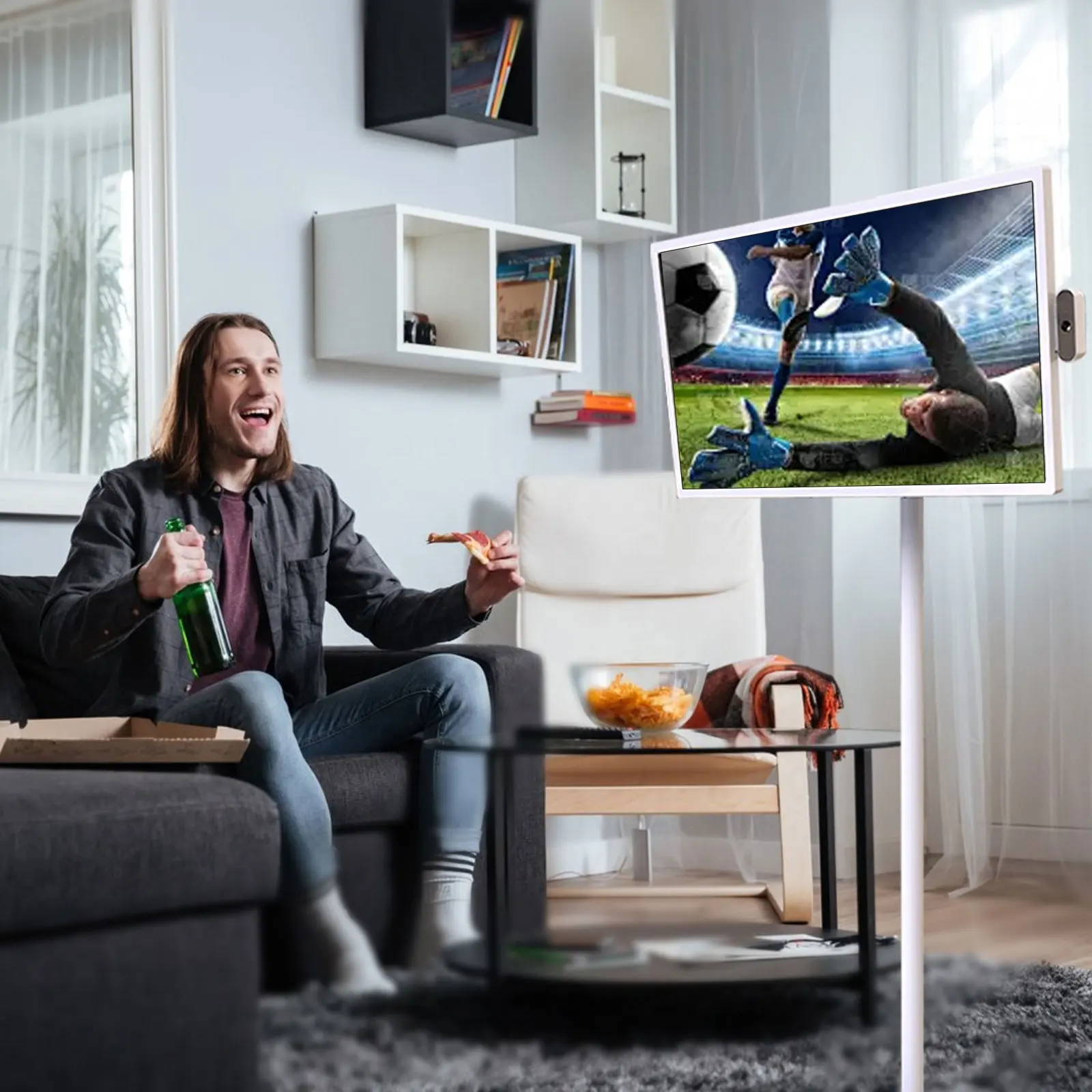 Moniteur de télévision intelligent interactif 21.5 pouces Standby Me Lcd 1080p écran tactile portable rotatif Tv pour le fitness