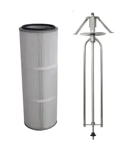 Powder Coating Booth Dust Collector Polyester Cartridge Filter For Rotary Wing Type