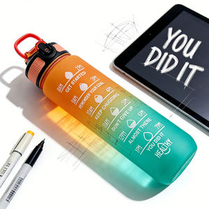 Bouteille d'eau de sport réutilisable de 32 oz/1000 ml en plastique Tritan de qualité alimentaire sans BPA, avec une large ouverture, pour <span class=keywords><strong>la</strong></span> motivation - Product Image 6