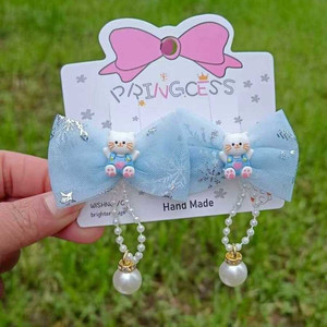 Accessori di decorazione dei capelli di lusso di tendenza per le donne carino fiore nodo di pizzo con perla vendita calda all'ingrosso - Product Image 1