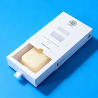 Boîte d'emballage de savon artisanal biodégradable de luxe, impression numérique, gaufrage doré et doublure en éponge, boîte en papier au toucher doux pour savon