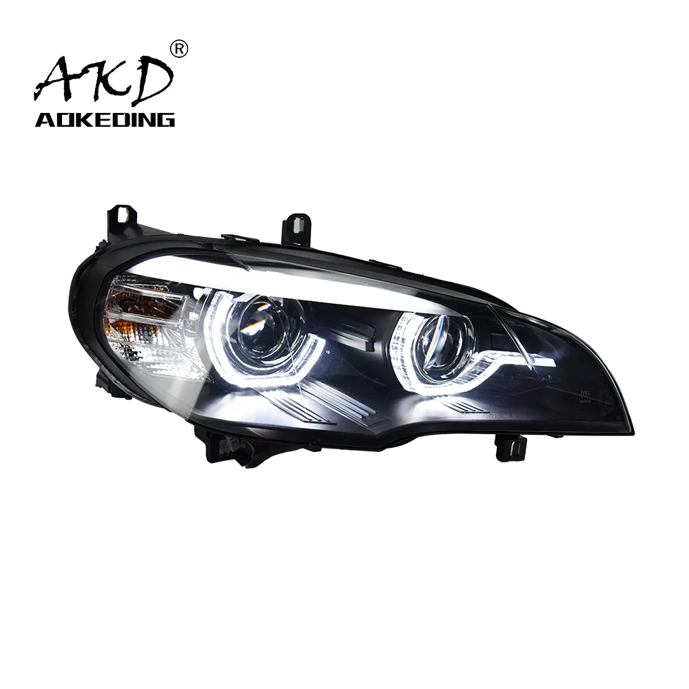 Car Lights For X5 E70 2007-2010 LED Auto Headlight Assembly Upgrade Angel Eye Projector Lens Tools Accessories Kit Facelift