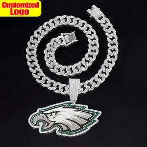 <span class=keywords><strong>Collier</strong></span> Pendentif Personnalisé Logo Équipe de Football Américain Philadelphia Eagles Bijou Fantaisie Fine pour Amis Hiphop ou Fans de Sport - Product Image 2