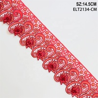 Vente en gros de dentelle à paillettes soluble dans l'eau, accessoires vestimentaires, 14,5-30 cm, broderie florale 3D en fil d'or, Tiras De Bordado