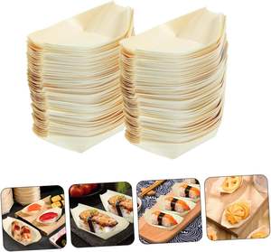 使い捨てウッド寿司ボート生分解性寿司ボートマキカリフォルニアロール用 - Product Image 4