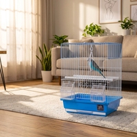 Cage à oiseaux respirante avec mangeoires externes, empêche la dispersion des aliments, habitat idéal pour les petits perroquets et les oiseaux chanteurs