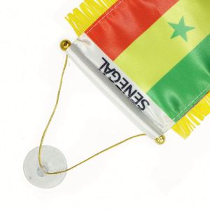 Custom SENEGAL Satin Pennant Flag Car Mini Flag <b>Banner</b> with Yellow Tassels - Product Image 3