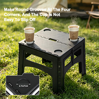 Mesa de Camping Plegable de Plástico Ligera y Portátil, Mesa de Picnic para Exteriores, Playa y Pesca