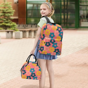 2025 New Arrival Hawaiian Market Custom Flower Print Waterproof Polyester Lunch Bag School <b>Backpack</b> Sets for <b>Kids</b> Wholesales - Product Image 5