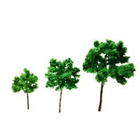 Modèle d'arbres de bord de route en plastique léger et minimaliste vert pour maquette architecturale, décoration de terrarium pour reptiles