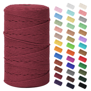 3mm 4mm Twisted Waterproof Coated Cotton <b>Braided</b> Lashing Rope Macrame Cord for Arm Knitting Crocheting DIY Handicraft Decorating - Product Image 5