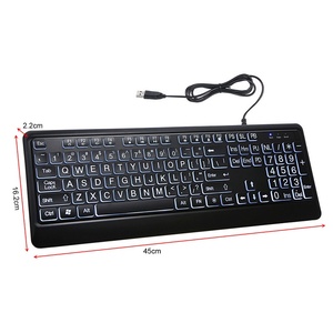 Large Print Backlit Keyboard Quiet <strong>USB</strong> <strong>Wired</strong> <strong>Computer</strong> Keyboard Full Size LED Backlit Keyboard for Windows Desktop - Product Image 6