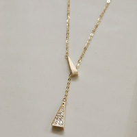 Triangle pendentif à breloque collier réglable collier en argent Sterling 925 plaqué or bijoux en argent colliers pour femmes