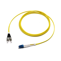 Kabel Patch Telekomunikasi Serat Optik Singlemode Duplex LC-FC UPC 2M Berkualitas Baik, Warna Kuning, Tahan Tekuk