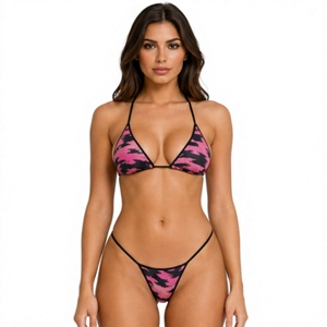 Maillot de bain sexy pour femme, bikini taille haute imprimé floral, deux pièces, tenue de plage d'été, sur mesure, qualité supérieure - Product Image 1