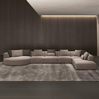 Meubles de salon Canapé modulaire en forme de L Fauteuil inclinable Moderne Haut de gamme 6-8 places Coin en tissu pour villa