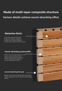 <span class=keywords><strong>Pannello</strong></span> Acustico in <span class=keywords><strong>Legno</strong></span> Scanalato HENGJIU, Design Moderno, Facile da Installare per Studio, Hotel, Ufficio, Appartamento, Scuola, Decorazione d'Interni - Product Image 6
