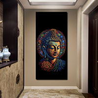Peinture abstraite du visage de Bouddha zen, impression numérique, toile imperméable 6 couleurs, décoration murale bouddhiste, salles de méditation