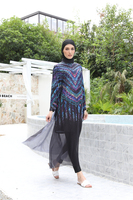 MOTIVE FORCE Maillots de bain islamiques de plage de haute qualité, 4 pièces, protection solaire, logo personnalisé, burkini modeste, maillot de bain musulman, burkini