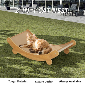 Rascador Grande de Madera y Sisal para Gatos con Nido, Juguete Rascador 2 en 1 para Afilar Garras, Cama para Gatos para Todas las Estaciones - Product Image 2