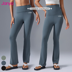 Janya snellente misura comoda <span class=keywords><strong>vita</strong></span> alta Flare Gym <span class=keywords><strong>pantaloni</strong></span> Fitness Nude Feel sport femminile Leggings Yoga <span class=keywords><strong>con</strong></span> cintura pieghevole - Product Image 1