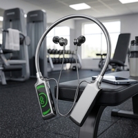 Casque sans fil tour de cou argenté, prix usine, BT5.4, autonomie 10-15h, 11h en conversation, Type-C, F10, basses stéréo pour sport et gym
