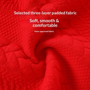 Combinaison unisexe doublée de coton rouge pour nouveau-nés de 100 jours, tenue festive du Nouvel An, body chaud de style traditionnel chinois - Product Image 2
