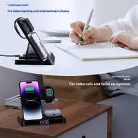 Chargeur sans fil 15W 4 en 1, station de charge pliable rapide pour iPhone 13 12 11 Pro XS XR X SE 8 8 Plus Watch AirPods