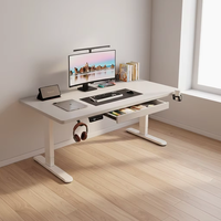 Bureau électrique réglable en hauteur avec un seul moteur, 1400*700mm, avec tiroirs, bureau d'ordinateur intelligent, bureau e-sport, bureau d'étude à domicile