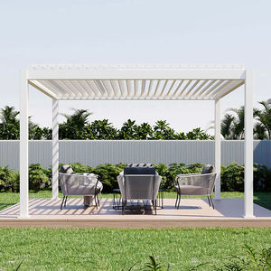 Techo Retráctil Decorativo para Patio Exterior, Solárium de Vidrio, Bioclimático, Impermeable, Motorizado, con Persianas de Aluminio - Product Image 5