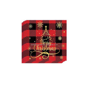 Ensemble <span class=keywords><strong>de</strong></span> vaisselle jetable à thème <span class=keywords><strong>de</strong></span> Noël à carreaux rouges et verts - Assiettes en <span class=keywords><strong>papier</strong></span> pour la décoration <span class=keywords><strong>de</strong></span> fête - Product Image 5