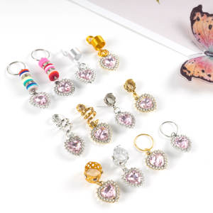 Nouveau beauté mousqueton alliage cheveux breloques tresses accessoires cristal cheveux <span class=keywords><strong>bijoux</strong></span> pour dreadlocks décoration <span class=keywords><strong>bijoux</strong></span> cheveux pendentif - Product Image 2