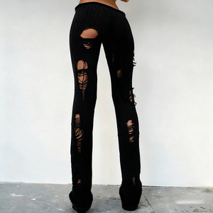 Viviblook Z1227PT01 Pantalones Casuales de Punto Calados, Ajustados y Sexys para Mujer - Product Image 5