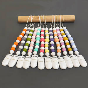 新款婴儿用品塑料鸭嘴夹硅胶珠出牙奶嘴链防摔玩具婴儿出牙 - Product Image 2