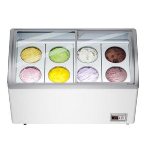 Congelador comercial usado de doble puerta ajustable de acero inoxidable para helados, <span class=keywords><strong>vitrina</strong></span> expositora, congelador tipo arcón para restaurante, para gelato y postres. - Product Image 4