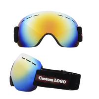 Lunettes de ski à grande surface sphérique, vente en gros, logo personnalisé, unisexe, protection UV, lunettes de neige sportives pour hommes et femmes