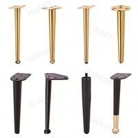 HUAWEI Quincaillerie d'ameublement Accessoires de canapé Pieds de chaise modernes droits Pieds de canapé en acier conique chromé Jambes de table en métal