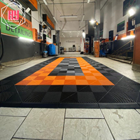 Dalles de sol emboîtables en PVC pour garage et entrepôt, dalles à nervures, tapis de sol en PVC