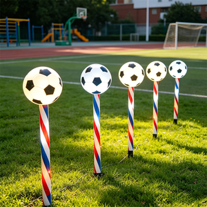Soccer Solar One <strong>Drag</strong> 5 Ball Lawn Lights With Colorful Poles for Garden and Stadium Surroundings Decor - Product Image 2
