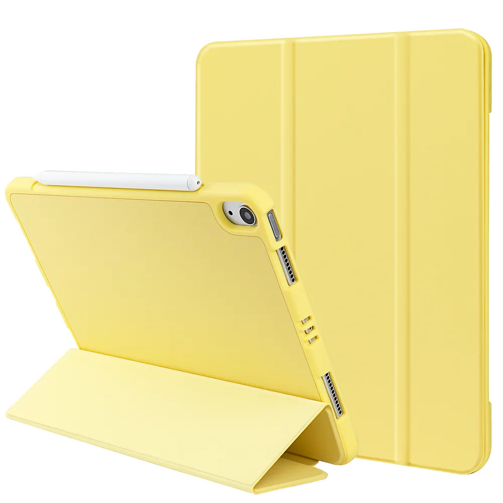 Casing kulit PU Ultra ringan, casing cerdas, casing berdiri Ultra ringan, lipat tiga, kulit PU, Slot pena, untuk iPad 9.7/10.2/10.5 inci, casing penutup pintar untuk iPad Mini 4/5/6