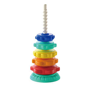 Giocattolo Educativo per Bambini, Cerchi Impilabili Girevoli Arcobaleno in Plastica per Neonati da 0-2 Anni - Product Image 1