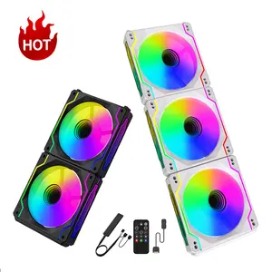 새로운 게임 PC 팬 <span class=keywords><strong>CPU</strong></span> 쿨러 컴퓨터 케이스 ARGB 팬 120mm 냉각 마더 보드 동기화 맞춤형 로고 도매 소매 업체 PC 데스크탑 - Product Image 2