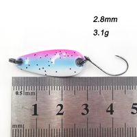 Leurre de pêche miniature en métal Alpha 28mm 3.1g, 8 couleurs vives, action agressive, pour la pêche en eau salée, eau douce, truite, bar et en rivière