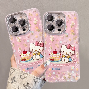 Cute cartoon kt Cat IMD TPU Mobile phone case for iPhone 17 air 16 15 14 pro max cartoon character <b>Camera</b> protection cover back - Product Image 2