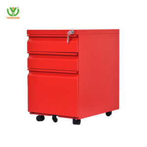 Yinlong nhà máy thép di động bệ 3 ngăn kéo di động Tủ hồ sơ lăn bệ di động văn phòng kim loại lưu trữ tủ - Product Image 2