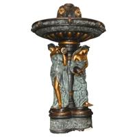 Fontaine à tête de lion de jardin en bronze de style italien classique personnalisé avec sculpture de quatre statues de dame