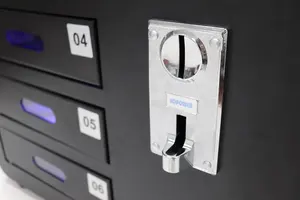 Gettoni stazione di ricarica smart phone 6-locker con riconoscimento delle impronte digitali
