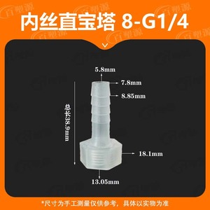 ข้อต่อท่อพลาสติก 8 มม. 1/4 นิ้ว เกลียวใน สำหรับท่อแข็ง - Product Image 3