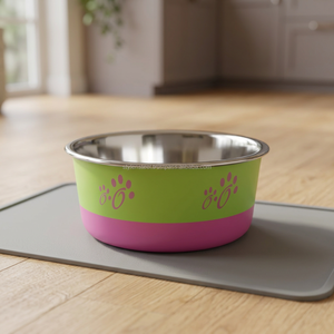 Bols pour animaux de compagnie en acier inoxydable écologique bicolore vert et bleu collé Fusion prix de gros pour les mangeoires - Product Image 6