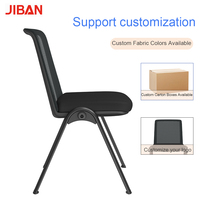 Chaise de formation noire en maille avec structure en acier sans accoudoirs pour salle de réunion, salle de classe, conférence – Vente en gros